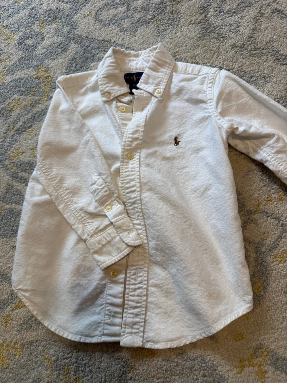 Ralph Lauren White Button-Down Shirt with Embroidered Pony